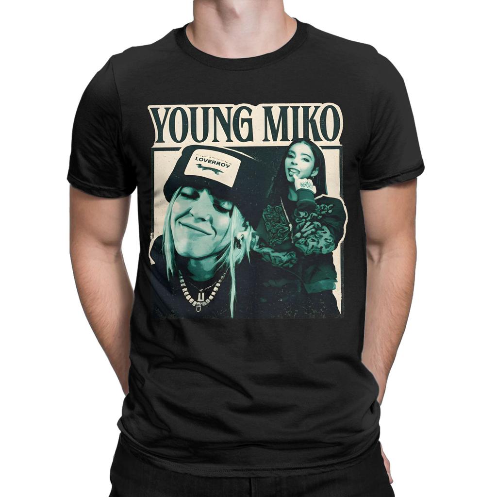 Mens Young Miko 90s Vintage T Shirts Cotton Tops Funny Short Sleeve Round Collar Tees Graphic TShirts