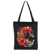26 English letters A-Z floral print student canvas bag fashion portable shopping bag shoulder bag