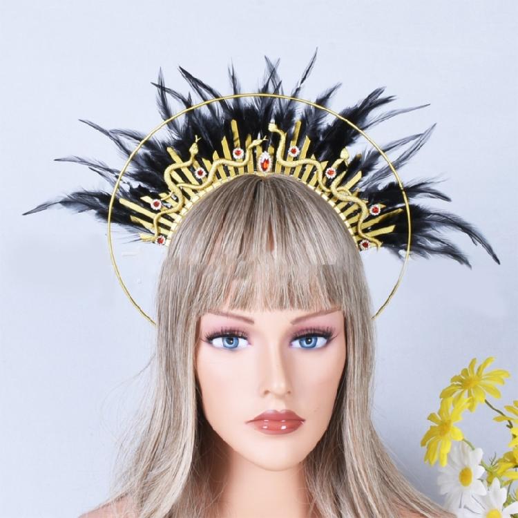 Enchanting Goddess Inspired Feather Crowns for Costume Event Cosplay Celebrations snd Special Occasion Outfits