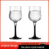 Vintage High-Stemmed Red Wine & Baijiu Glass - 2.5oz Black Stem, Creative Home Decor