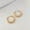 Niche Texture Sense of Gold Earrings Circle Earrings Fashion Retro Hong Kong Style Versatile Senior Sense of Earrings Tide Ambience Back To School