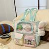 High value dopamine sweet contrasting color girl heart backpack college wind junior high school students multi-compartment backpack