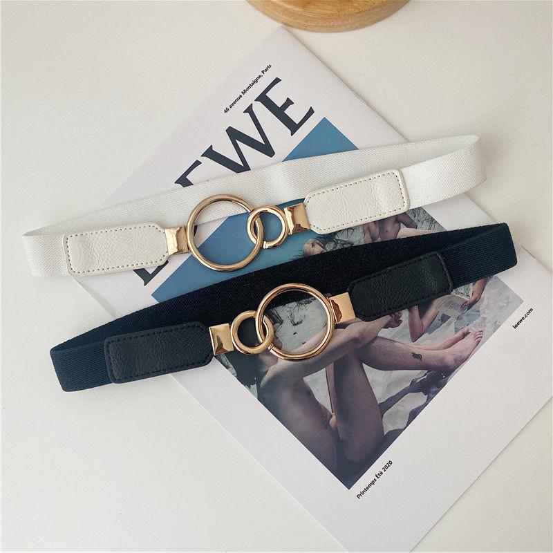 Stylish Korean Elastic Waist Belt For Women Shirt Dress With Round Buckle Design In Versatile Color Options