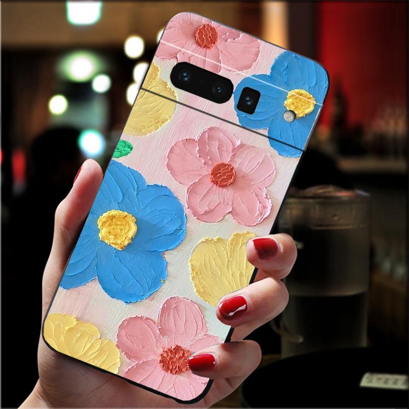 

Чехол для телефона с масляной живописью и цветком для Google Pixel 8 7 Pro 7A 7 6A 6 Pro Pixel 8A 4A 3A 4 XL Pixel 5 6 4 3 3A XL Google Pixel 3