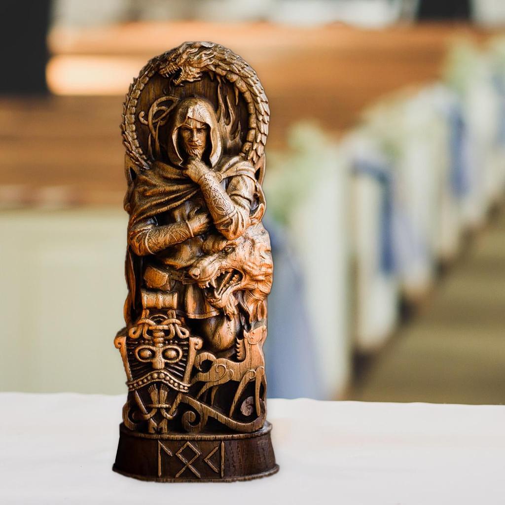 Nordic Mythology Thor Resin Statue Ornament for Home & Study Décor