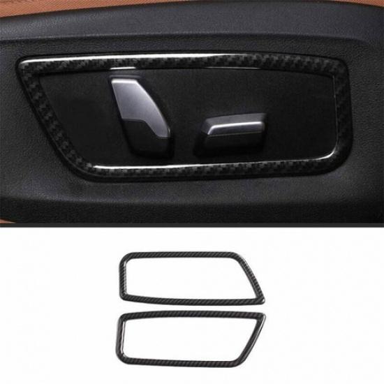 ABS Carbon Fiber Seat Button Handle Frame Cover Trim For BMW 5 Series 2018-