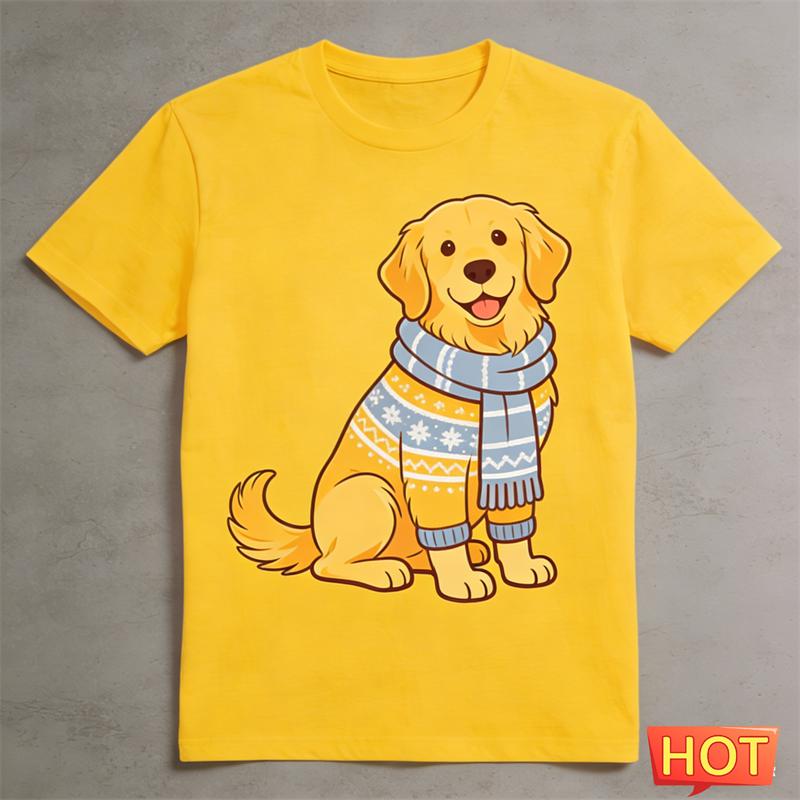 Summer Funny Cute Golden Retriever Graphic T Shirts Trendy Dog T-shirts Casual