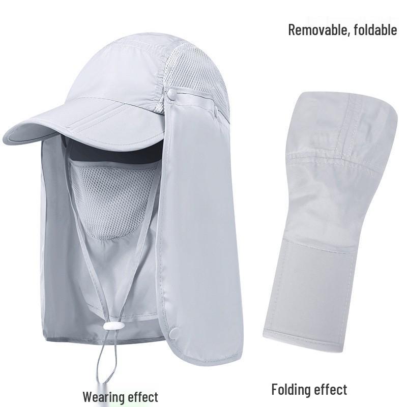 Men's Summer Sun Hat with UV Protection & Face Cover for Outdoor Activities