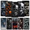 Handyhülle Cover für Redmi 14C 10C Note 15 14 13 12 10 11 Pro Plus K40 5G Weiches TPU Stoßfest Fundas Schale Terror Schwarzer Schädel