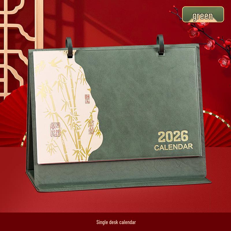Custom High-End Leather Desk Ornament & 2026 Business Calendar with Logo Printing 2026