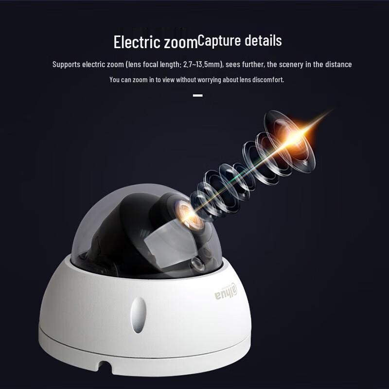 

Dahua 4MP PoE IR Motorized Zoom Dome IP Camera CN plug (adapter included)