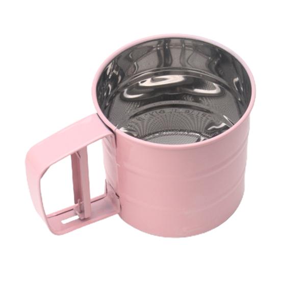 Semi Automatic Flour Sifter Handheld Push-Type Mesh Shaker for Baking Cakes Cookies Powdered Sugar Cocoa Powder Kitchen Tool