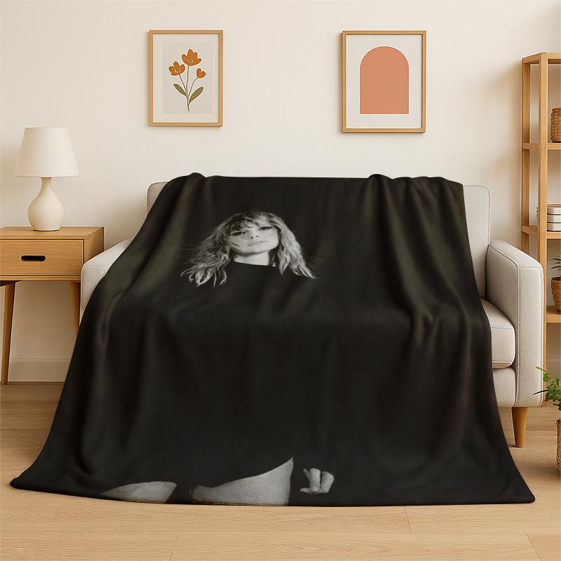

Singer TTaylor Singer Music Flannel Blanket Soft Warm Throw Blanket for Bedroom Living Room Bed Travel Camping Picnic Gift 75x100cm (30x40inch)