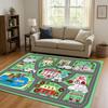 City Street Road Traffic Race Track Child Interaction Game Cartoon Living Room Kid Playroom Non-Slip Area Rug Carpet for Bedroom