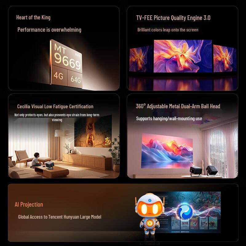 Big Eye Orange C3 Ultra 1080P Smart Gimbal Projector (CN version)
