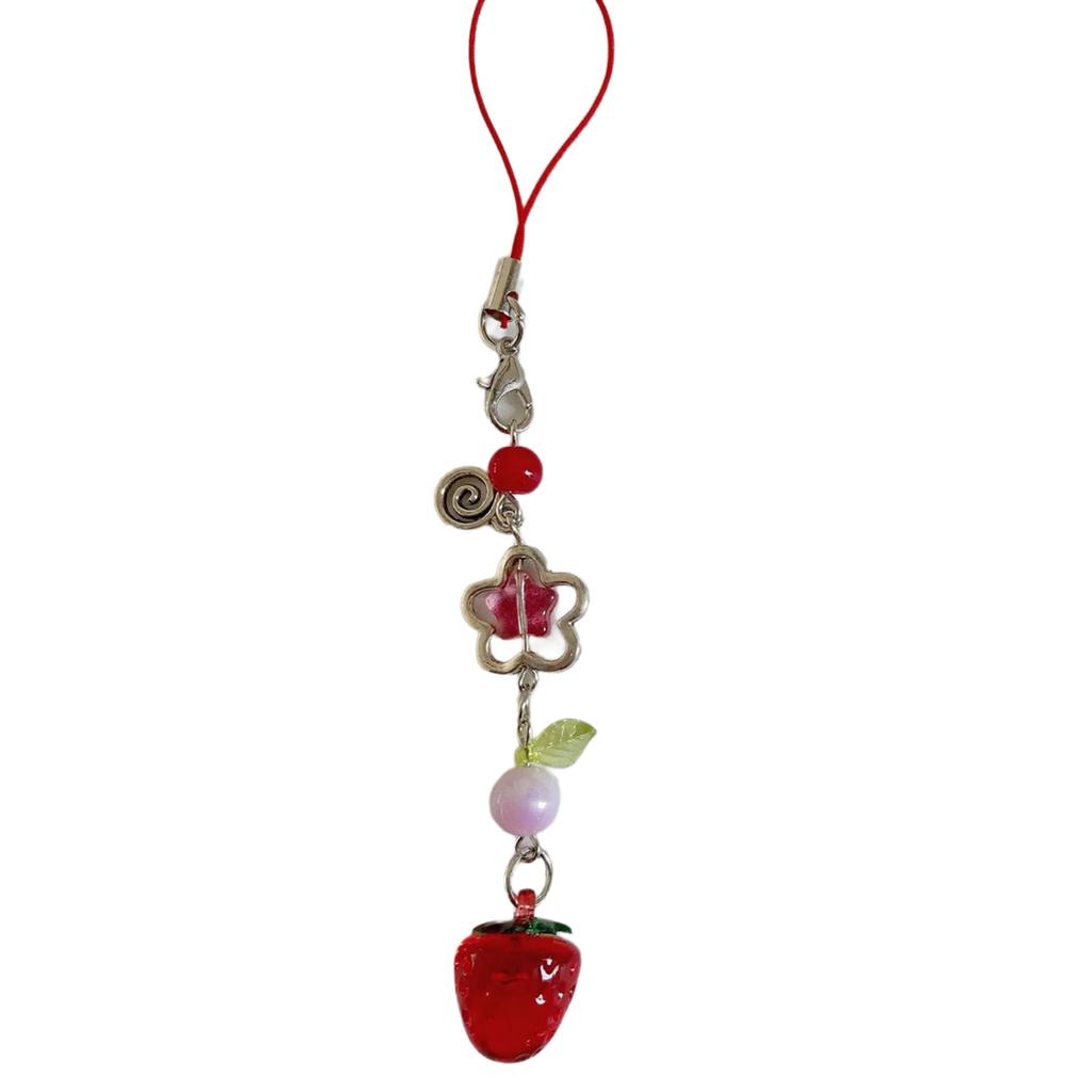Lightweight Strawberry Bag Charm Delicate Keychain Charm Sweet Strawberry Phone Pendant Suitable for Various Occasions