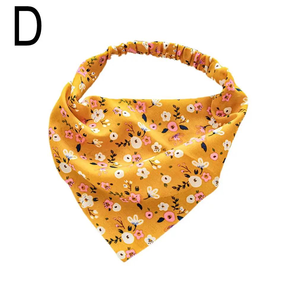 Rural Style Triangular Headscarf Women's Elastic Band Headscarf Printing Summer Elastic Triangular Headband Versatile O4P9