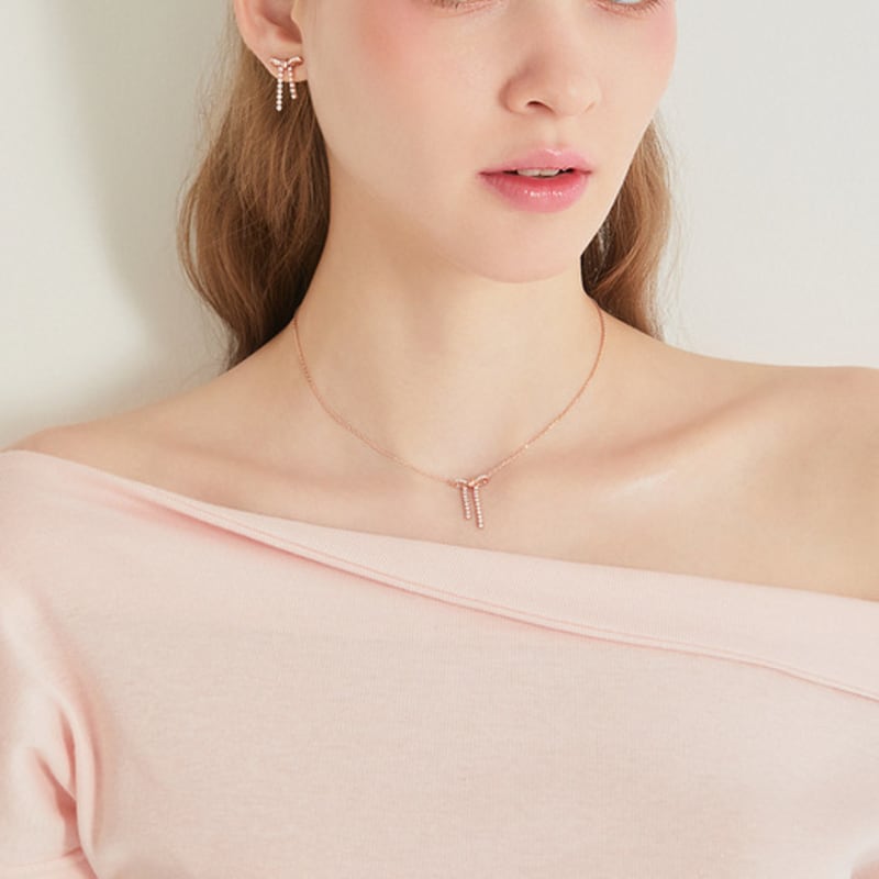 

J.ESTINA HERBOW Tennis Drop Necklace (JJRBNQ4BF282SR420) single type