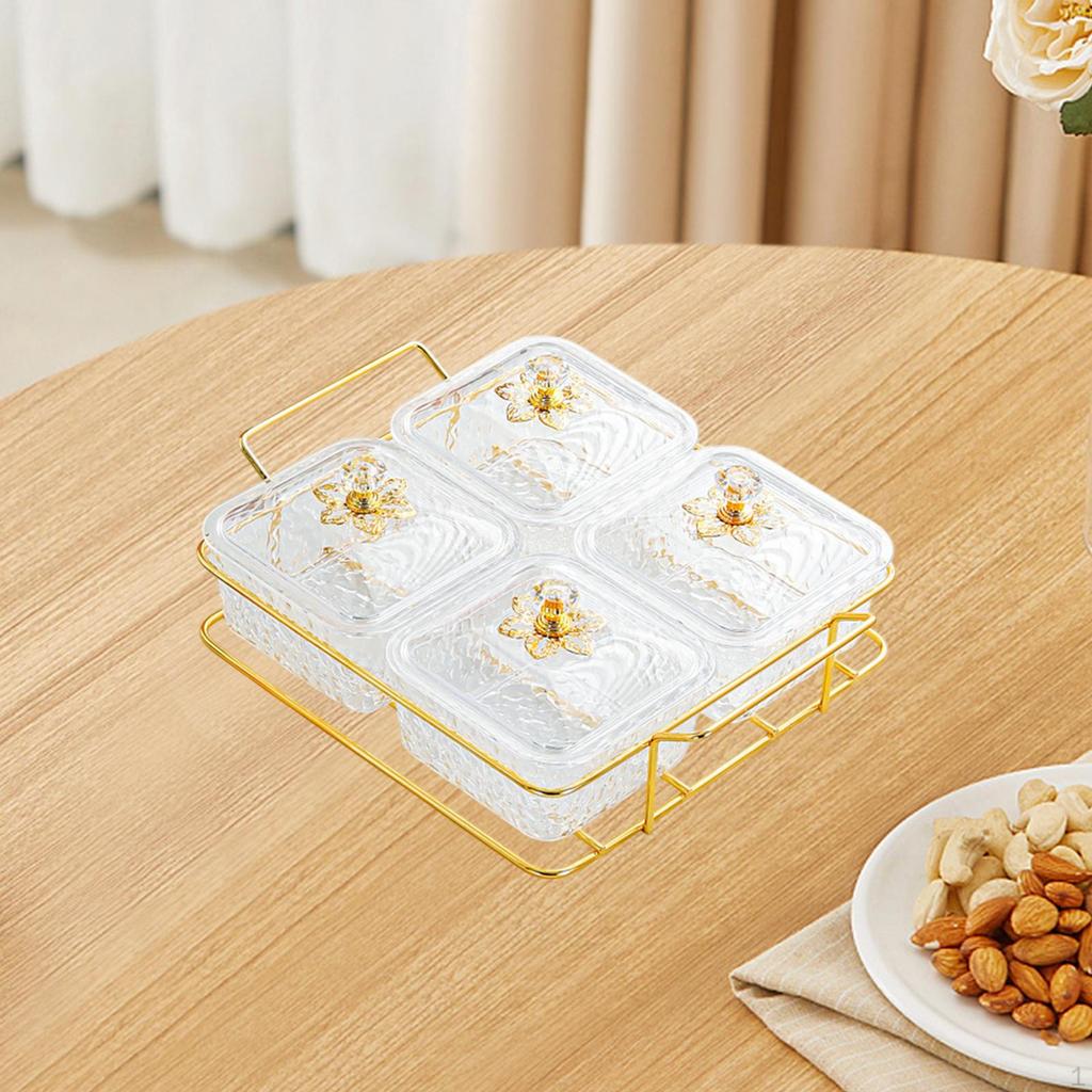 Candy Nut Serving Container,Divided Snack Bowls Multipurpose Decorative Dried Fruit Tray
