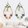 Boho Woven Wall Hanging Shelf Macrame Plant Holder & Storage Rack for Home Decor Khaki