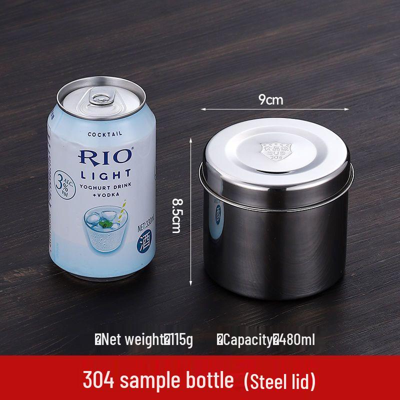 304 Stainless Steel Food Sample Box with Lid - Small Dish for Kitchen and Canteen Use