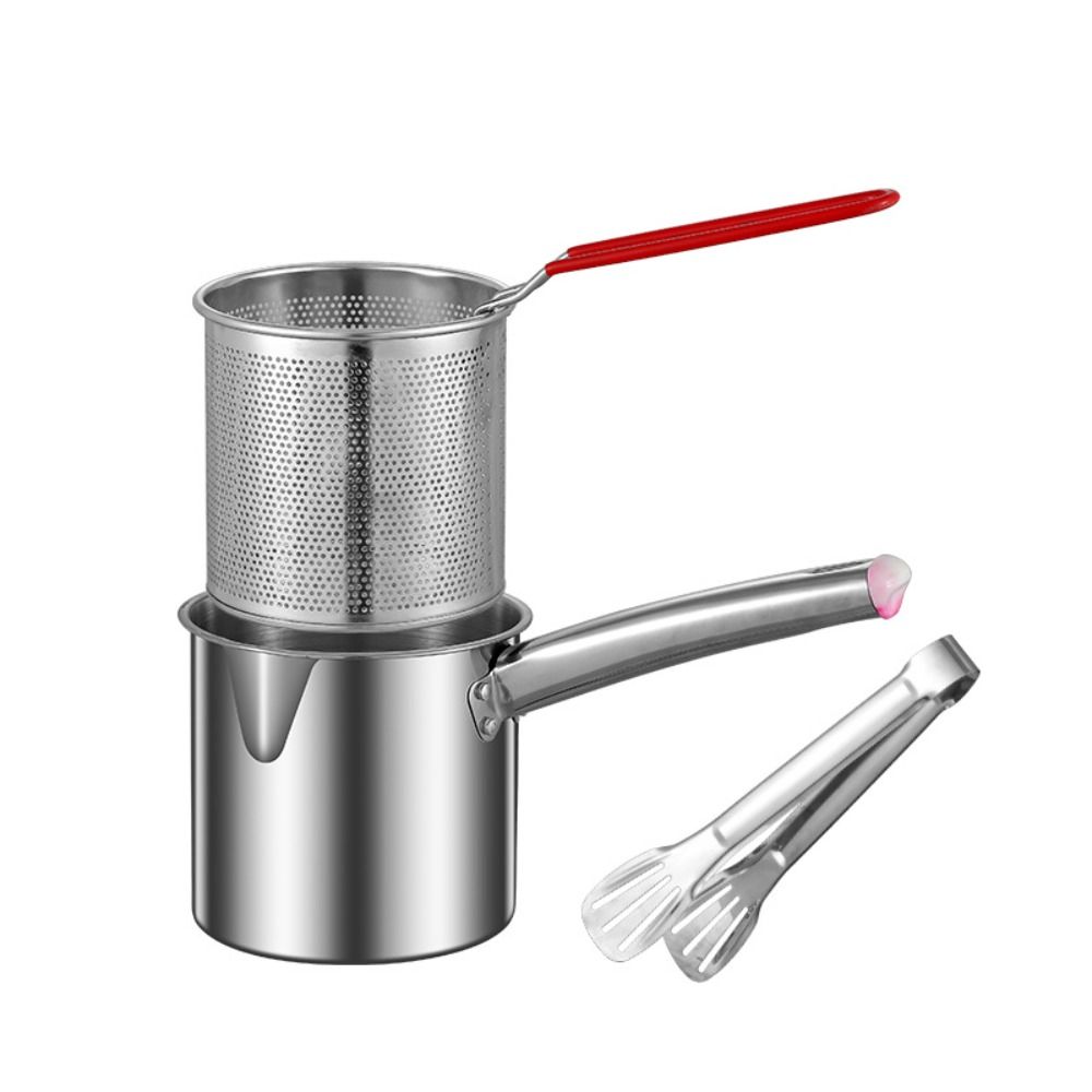 Mini Chicken Fried Pan 304 Stainless Steel Frying Strainer Basket Tempura Deep Fryer Pot  Kitchen