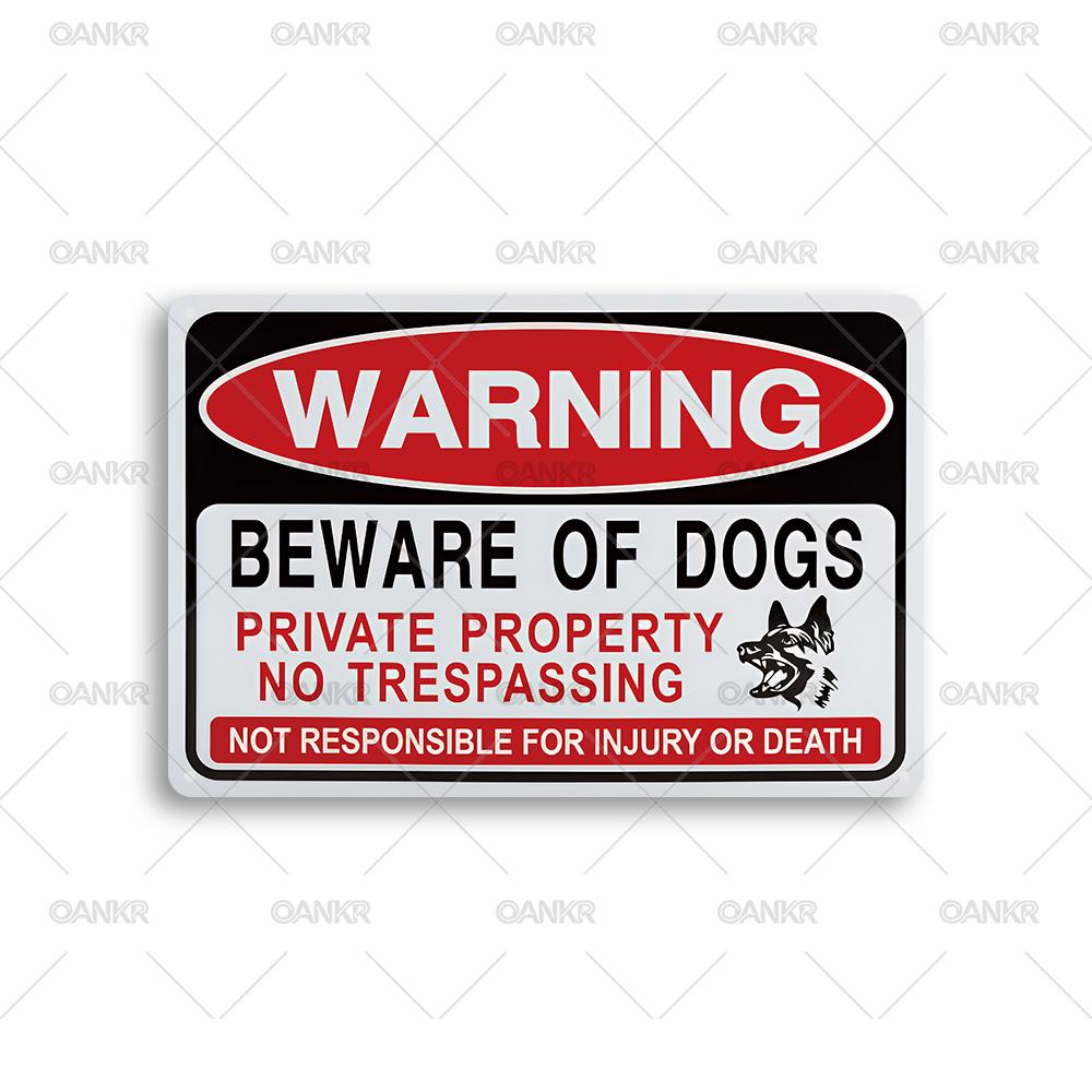 

Vintage Warning Beware Of Dogs Private Property Metal Tin Sign Chic No Trespassing Not Responsible Poster Metal Signs 20x30cm（7.8x11.8inch）