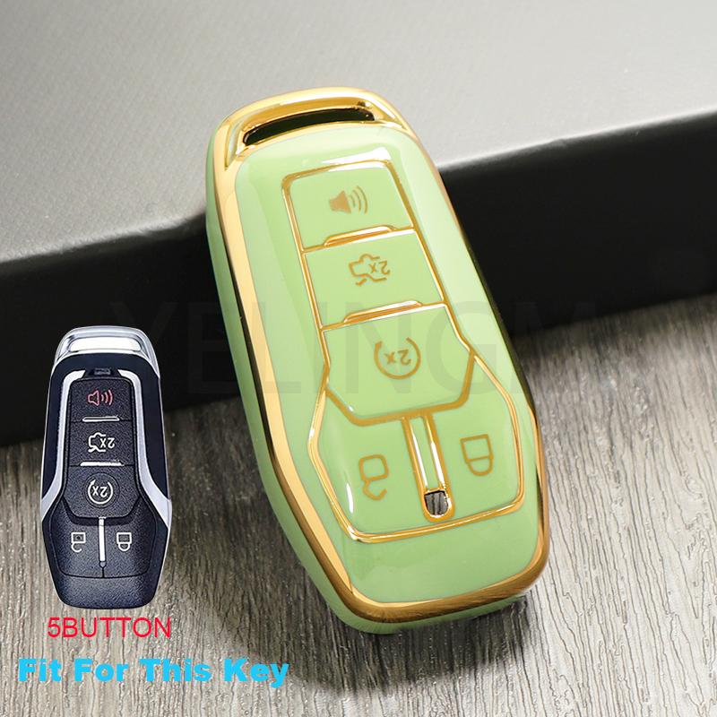 5 Buttons TPU Car Remote Key Case For Ford Fusion F-150 Edge Explorer Mustang Lincoln MKZ MKC Platinum 2016 F150 Lariat  Cover