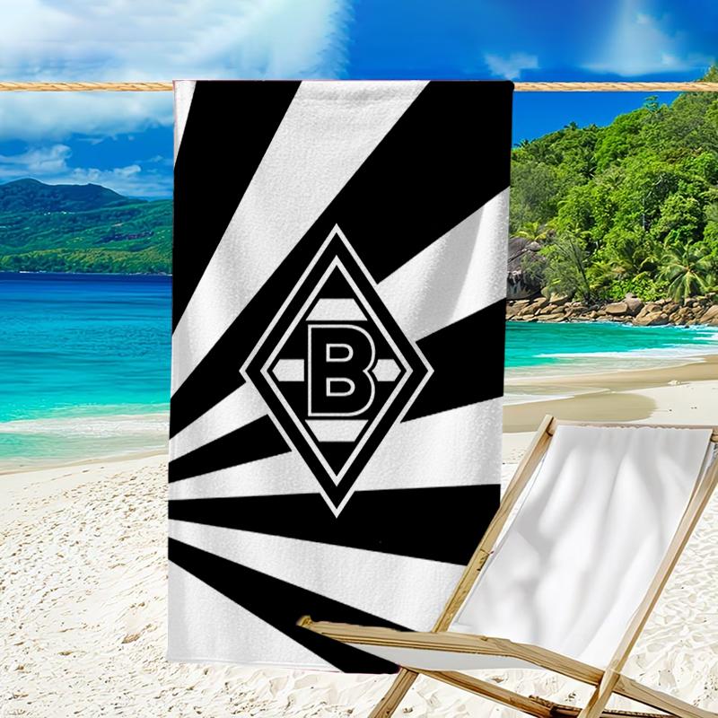 Mönchengladbach Wappen Strandtuch - Weiche, Saugfähige Mikrofaser, Leicht, Ideal für den Strand, Partys, Reisen, Camping Fanartikel