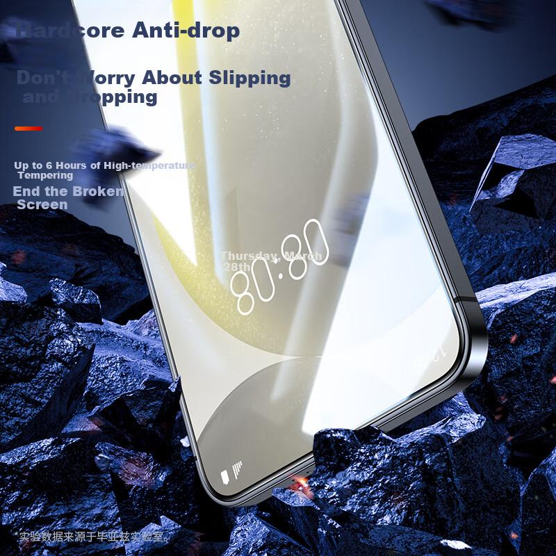 2 Pieces Tempered Glass Screen Protector for Samsung Galaxy S24, Full Coverage HD Quick Unlock Protective Glass for Samsung S24 Smartphone JM949