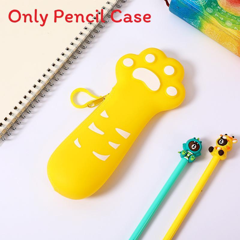 Creative Cat Paw Silicone Pencil Case For Kids School Supplies Storage Organizer