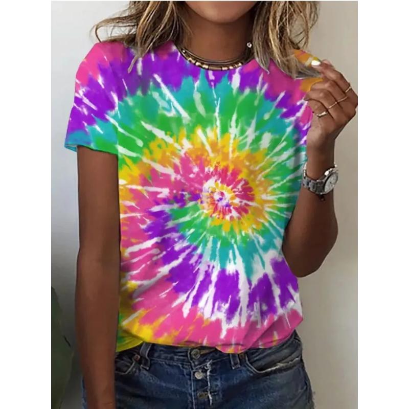 Soft Comfortable Printed Top Stylish Simple Short Sleeve Loose T-Shirts Women’s