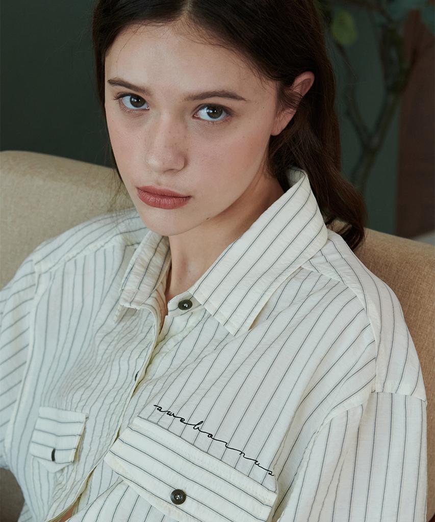 Eoboneoseu Striped Pocket Shirt [Ivory]