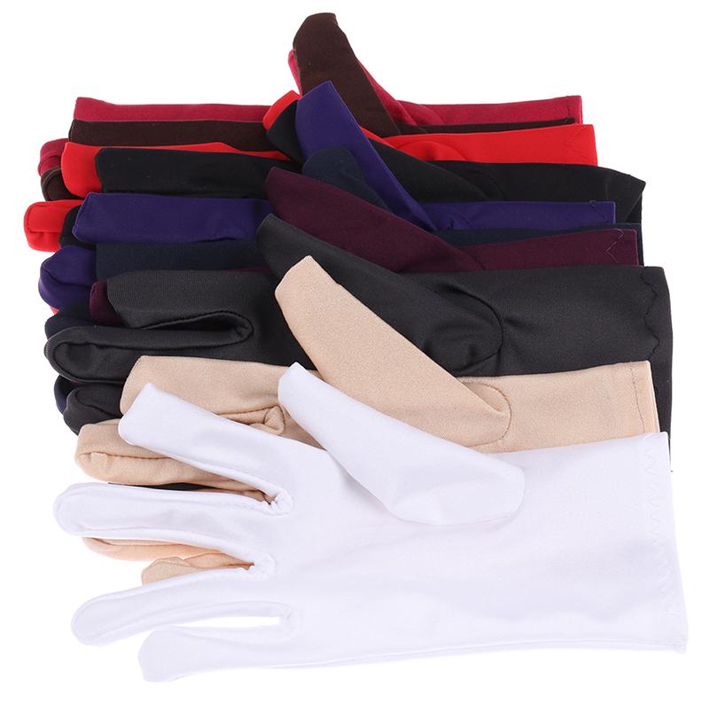 Guanti da Polso Corti in Raso da Ragazza Lisci da Sera Festa Formale Ballo in Costume