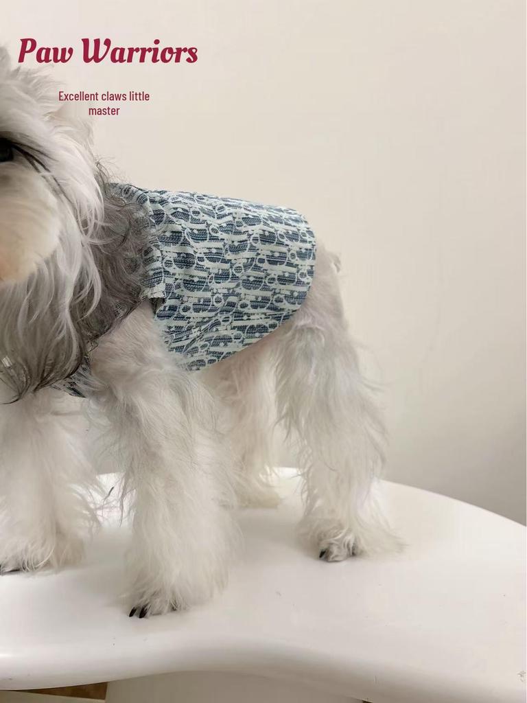 Trendy Denim Patchwork Vest for Small Dogs & Cats - Sleeveless Pet Apparel for Puppies, Teddy, Bichon, Corgi