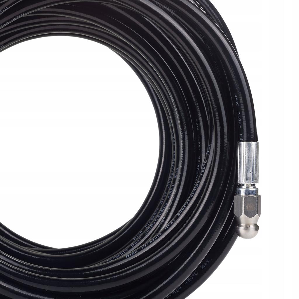 Rosfix Zestaw Do Czyszczenia Kanalizacji Z Wężem 20 M – Kompatybilny Z K2–K7 | Gwint M22 | Dysza 3-Strumieniowa | Ciśnienie Do 160 Bar