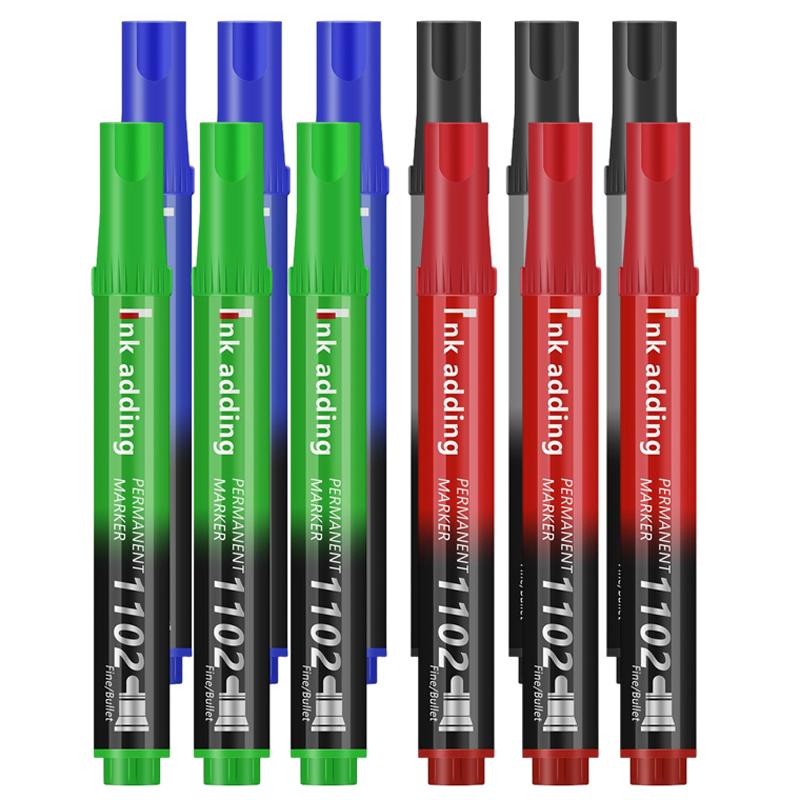 1/10/100pcs 2mm Red Blue Ink Black Permanent Marker Pens, Fine Tip, Waterproof, Quick Drying Drawing Pens Wood Stone Metal Glass