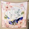 Guochao Lotus Landscape 100% Mulberry Silk Scarf - Versatile Women's Square Shawl
