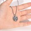 Men's Double-Sided Cross Oval Pendant Necklace In Titanium Stainless Steel, Steel Color, Quanxi Water Design (Model: PN-1808)