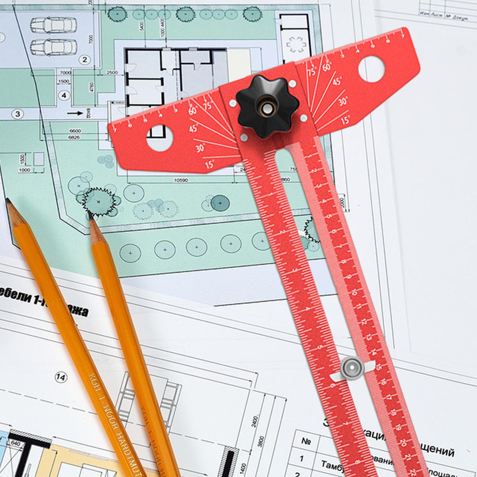 

Деревообрабатывающая линейка Алюминиевый сплав Скользящий Т-угольник Квадрат Т-угольник Для строительства Черчения Живописи Шитья Фурнитура China Mainland