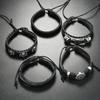 Cross-border New Punk Style Cross and Skull Bracelet, Men's Fashion Imitation Leather Wolf Head Accessories