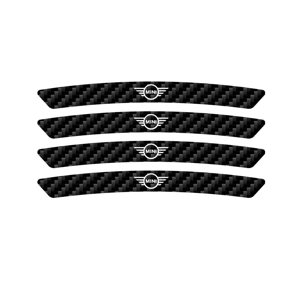 

4Pcs Carbon Fiber Car Logo Wheel Tire Hub Rim Sticker Badge For MINI Cooper S JCW WORKS R55 R56 F55 F56 R57 R58 R59 R60 CLUB MAN