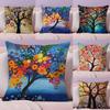 Colored Tree Pillow Case  Ultra Soft Skin Friendly Fabric Cloud Like Comfort & Concealed Zipper