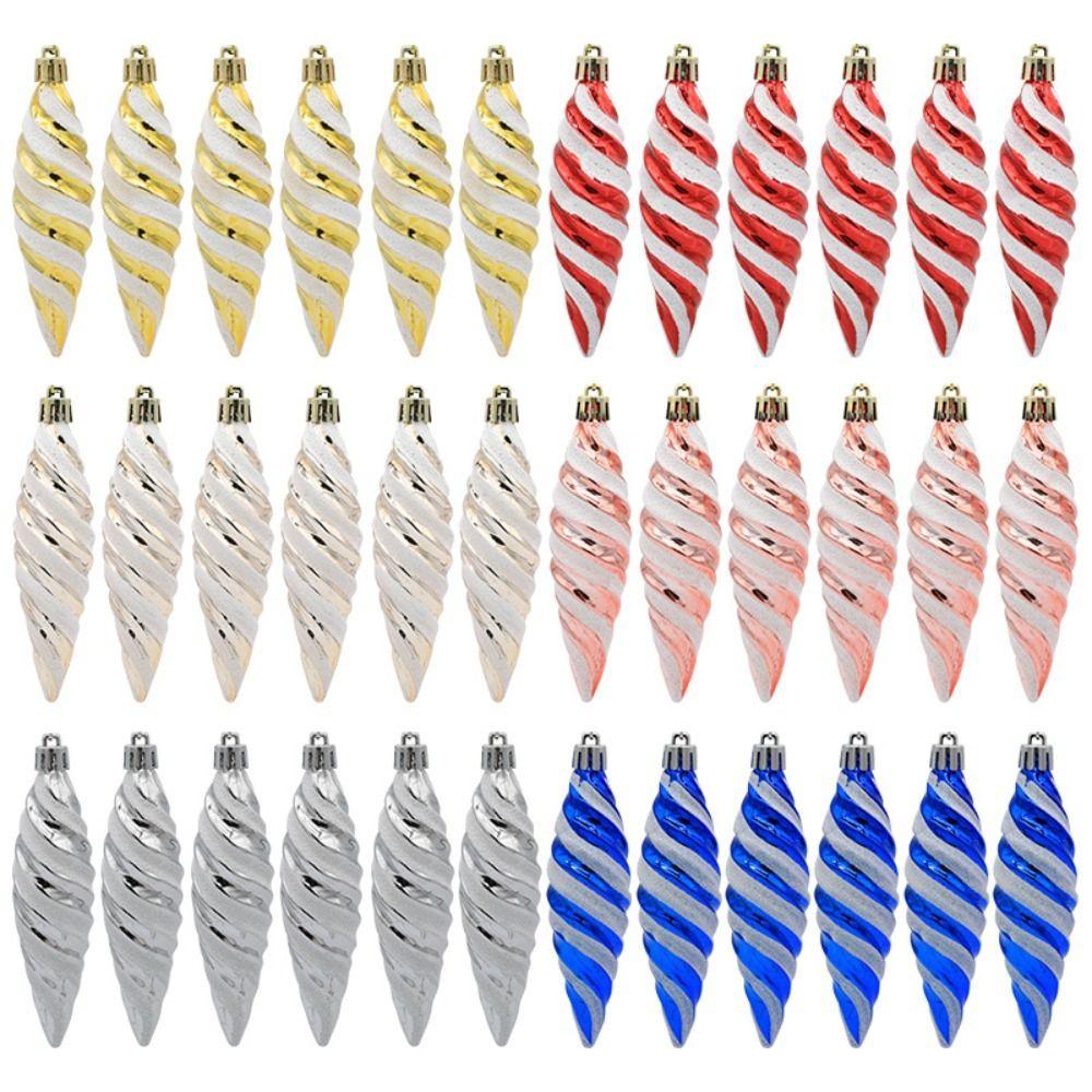 Decor Home Decoration DIY Xmas Pendant Plastic Pendants Spiral Thread Christmas Tree Ornaments