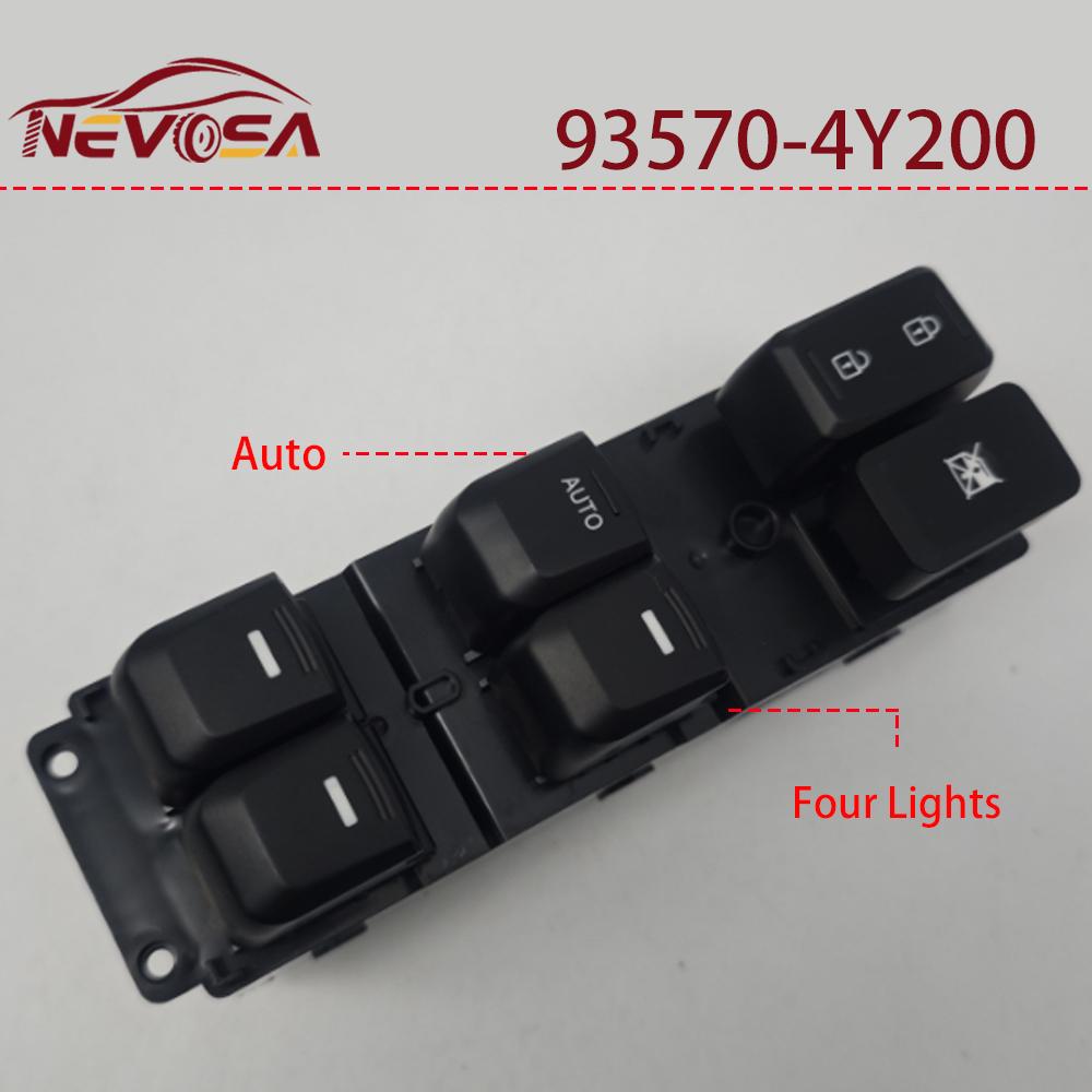 

Auto For Kia Rio 2012 2013 2014 2015 2016 93570-4Y201 93570-4Y200 Front Left Master Electric Power Window Lifter Switch Button Auto with Light
