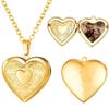 Engravable Heart Pattern Stainless Steel Pendant Necklace - DIY Photo Locket for Couples