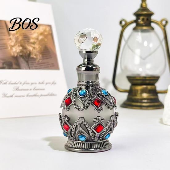 Portable Essential Oil Bottle 15ML Vintage Luxury Refillable Perfume Bottle, & Fragrance Glass Dispenser Dubai Arabian Style Empty Container