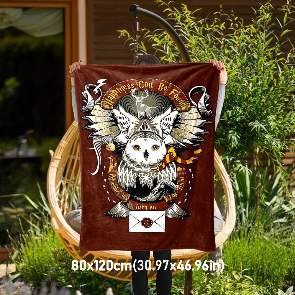 1pc Harry Potter owl Outdoor Flannel Throw Blanket All Season Soft Warmth,Home Decor 1031186