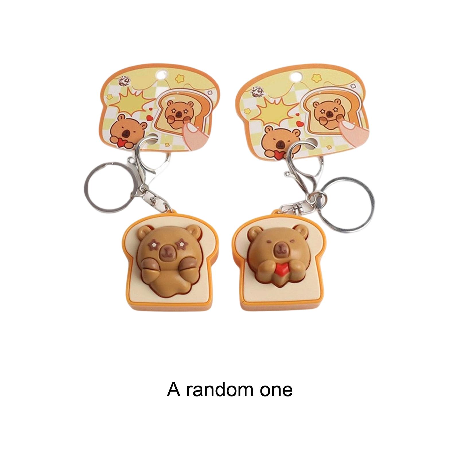 

Interactive Press Toy Keychain, Cute Animal & Food Themed Portable Play Charm For Kids & Adults One Size