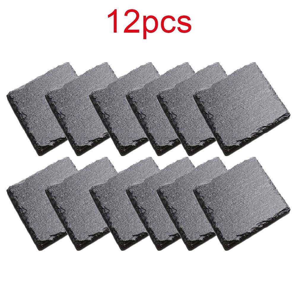 4-12 Stück Stein Untersetzer Quadrat Schiefer Getränkeuntersetzer für Tassen Bar Becher Gläser Küche Tassenmatte Getränkeuntersetzer für Küchenhelfer